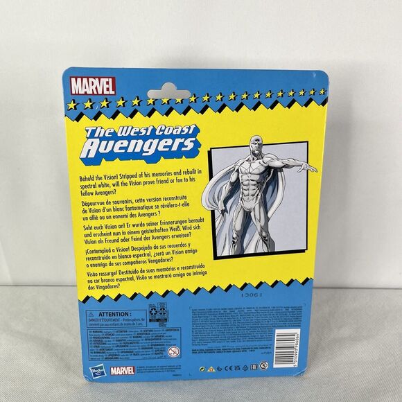 Marvel Legends Retro Series West Coast Avengers Vision White 6" Hasbro - Picture 3 of 6